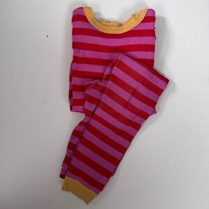 Hanna Andersson Striped Pink and Red Kids 100% Organic Cotton Pajamas